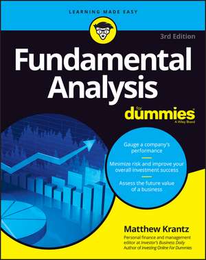 Fundamental Analysis For Dummies, 3rd Edition de M Krantz