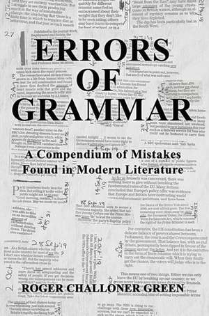 Errors of Grammar de Roger Challoner Green