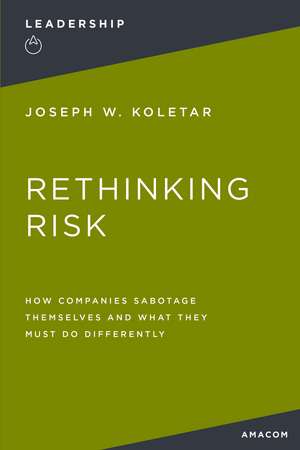 Rethinking Risk: How Companies Sabotage Themselves and What They Must Do Differently de Joseph Koletar