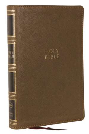 NKJV, Compact Center-Column Reference Bible, Brown Leathersoft, Red Letter, Comfort Print (Thumb Indexed) de Thomas Nelson