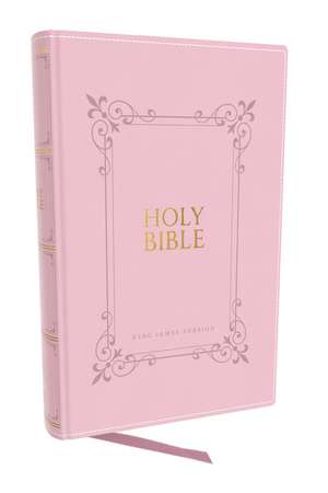 KJV Holy Bible Large Print Center-Column Reference Bible, Pink Leathersoft, 53,000 Cross References, Red Letter, Thumb Indexed, Comfort Print: King James Version de Thomas Nelson