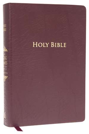 KJV Study Bible, Large Print, Bonded Leather, Burgundy, Red Letter: Second Edition de Thomas Nelson