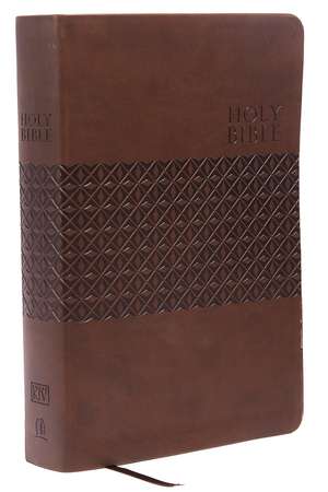 KJV Study Bible, Large Print, Leathersoft, Brown, Thumb Indexed, Red Letter: Second Edition de Thomas Nelson