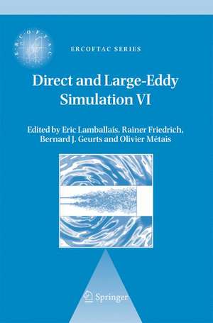 Direct and Large-Eddy Simulation VI: Proceedings of the Sixth International ERCOFTAC Workshop on Direct and Large-Eddy Simulation, held at the University of Poitiers, September 12-14, 2005 de E. Lamballais