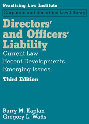 Directors' and Officers' Liability de Barry M. Kaplan