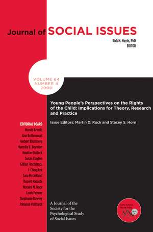 Young People′s Perspectives on the Rights of the Child – Implications for Theory, Research and Practice de M Ruck