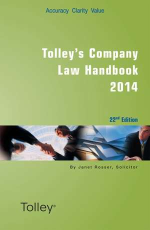 Tolley's Company Law Handbook de Janet Rosser