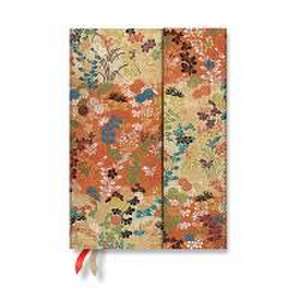 Paperblanks 2024-2025 Weekly Planner Kara-Ori Japanese Kimono 18-Month MIDI Horizontal Wrap 208 Pg 80 GSM