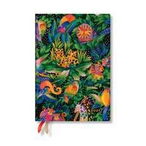 Paperblanks 2025 Weekly Planner Jungle Song Whimsical Creations 12-Month MIDI Horizontal Elastic Band 160 Pg 100 GSM