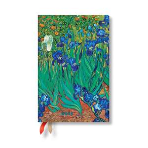 Van Gogh’s Irises Mini 12-month Horizontal Hardback Dayplanner 2025 (Elastic Band Closure) de Paperblanks