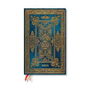 Blue Luxe (Luxe Design) Maxi 12-month Horizontal Hardback Dayplanner 2025 (Elastic Band Closure) de Paperblanks