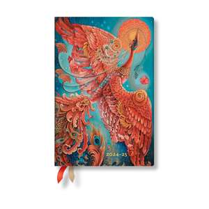 Firebird (Birds of Happiness) Mini 12-month Horizontal Softcover Flexi Dayplanner 2025 (Elastic Band Closure) de Paperblanks