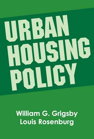 Urban Housing Policy de William G. Grigsby