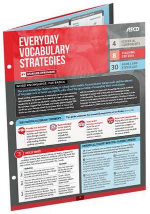 Everyday Vocabulary Strategies (Quick Reference Guide) de Marilee Sprenger