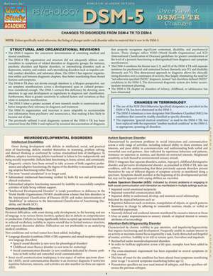 Dsm-5 Overview of Dsm4 Changes de BarCharts Inc