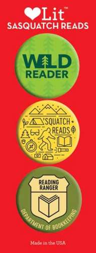 Publisher, G: Sasquatch Reads 3-Button Assortment de Gibbs Smith Publisher