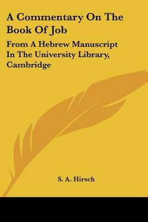 A Commentary On The Book Of Job de S. a. Hirsch