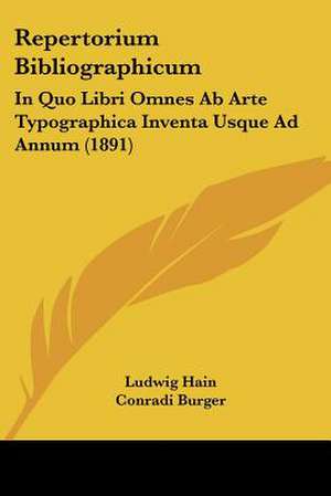 Repertorium Bibliographicum de Ludwig Hain