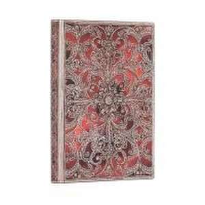 Paperblanks Garnet Silver Filigree Collection Softcover Flexi MIDI Unlined Elastic Band Closure 176 Pg 100 GSM de Paperblanks