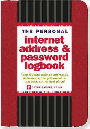 The Personal Internet Address & Password Logbook (Red) de Peter Pauper Press