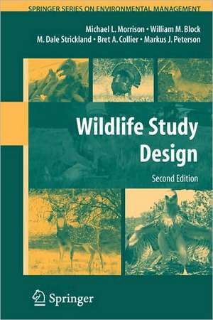 Wildlife Study Design de Michael L. Morrison