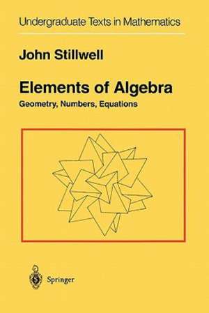 Elements of Algebra: Geometry, Numbers, Equations de John Stillwell