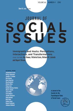 Immigrants and hosts – Perceptions, Interactions, and Transformations de K Deaux