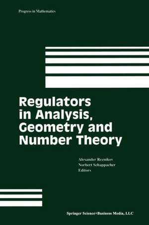 Regulators in Analysis, Geometry and Number Theory de Alexander Reznikov