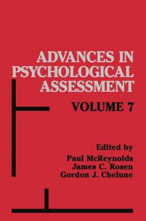 Advances in Psychological Assessment: Volume 7 de Paul McReynolds