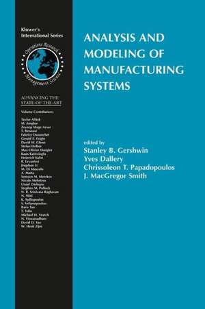 Analysis and Modeling of Manufacturing Systems de Stanley B. Gershwin