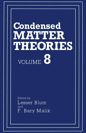 Condensed Matter Theories de Lesser Blum