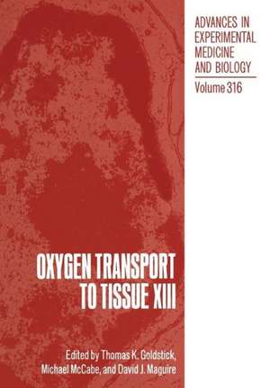 Oxygen Transport to Tissue XIII de Thomas K. Goldstick