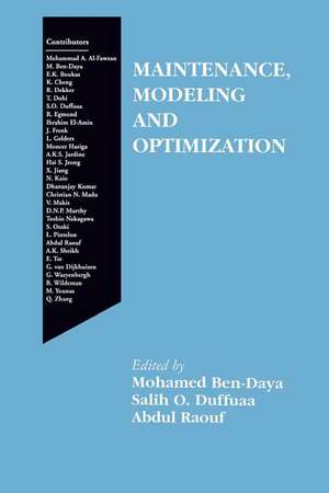 Maintenance, Modeling and Optimization de Mohamed Ben-Daya