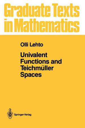 Univalent Functions and Teichmüller Spaces de O. Lehto