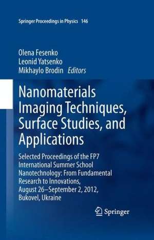 Nanomaterials Imaging Techniques, Surface Studies, and Applications: Selected Proceedings of the FP7 International Summer School Nanotechnology: From Fundamental Research to Innovations, August 26-September 2, 2012, Bukovel, Ukraine de Olena Fesenko