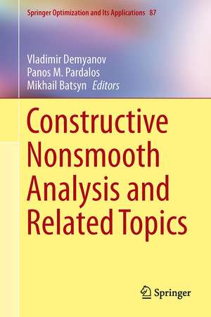 Constructive Nonsmooth Analysis and Related Topics de Vladimir F. Demyanov