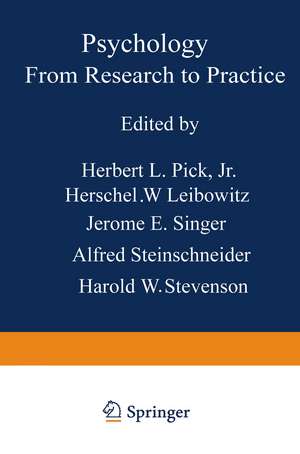 Psychology: From Research to Practice de H. Pick