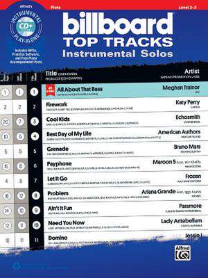 Billboard Top Tracks Instrumental Solos: Flute, Book & CD de Alfred Publishing