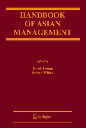 Handbook of Asian Management de Kwok Leung