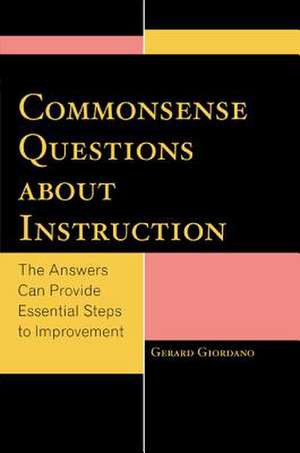 Commonsense Questions about Instruction de Gerard Giordano