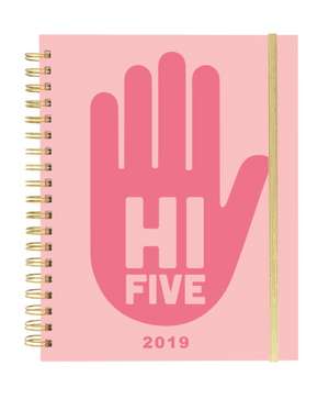 HI FIVE 2019 LARGE SPIRAL BOUND DIARY de GRAPHIQUE