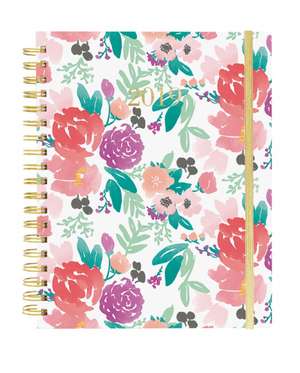 FLORAL 2019 LARGE SPIRAL BOUND DIARY de GRAPHIQUE