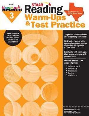 Staar: Reading Warm Ups and Test Practice G3 Workbook