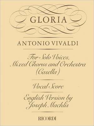 Gloria Rv589: Vocal Score de Antonio Vivaldi