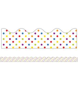 Super Power Rainbow Dots Scalloped Borders de Carson-Dellosa Publishing