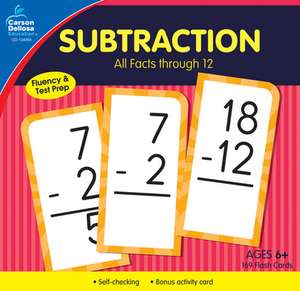 Subtraction All Facts Through 12 Flash Cards de Carson Dellosa Education