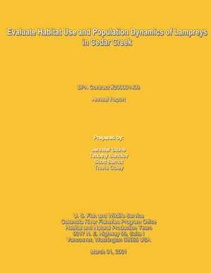 Evaluate Habitat Use and Population Dynamics of Lampreys in Cedar Creek de Jennifer Stone