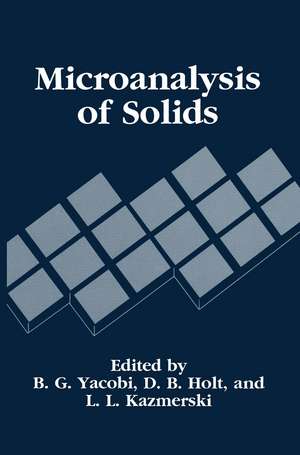 Microanalysis of Solids de B.G. Yacobi