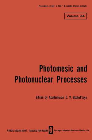 Photomesic and Photonuclear Processes de D. V. Skobel tsyn