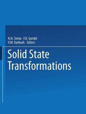 Solid State Transformations de N. N. Sirota